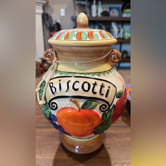Accents Vintage Biscotti Cookie Jar With Lid Mint Condition Poshmark